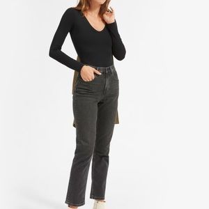 Everlane Long-Sleeve V-Neck Bodysuit